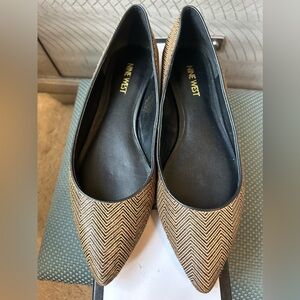 Nine West brown calf hair flats